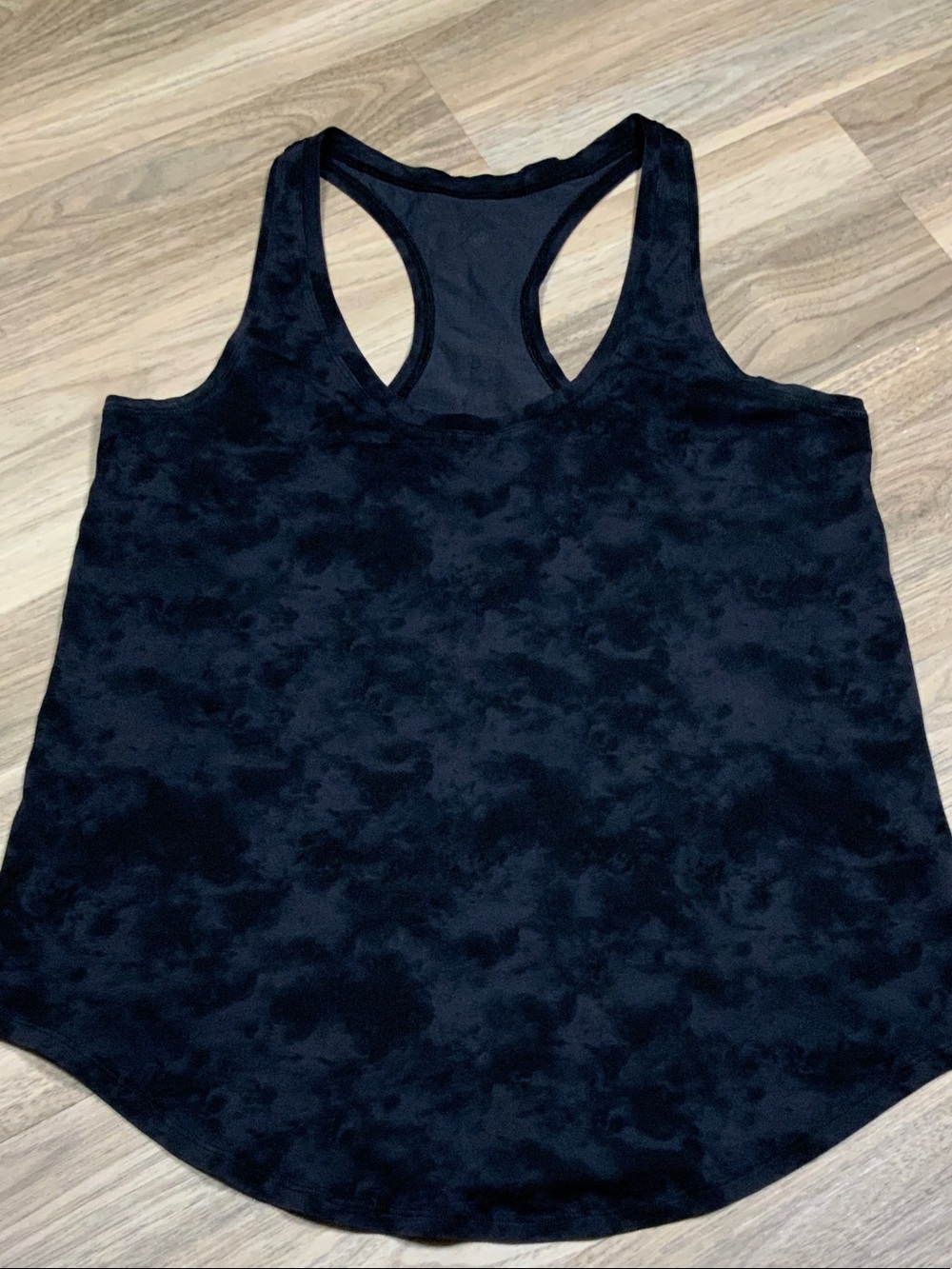CRZ YOGA Black Racerback Tank with Subtle Camouflage Texture